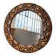 Round rattan mirror 1980