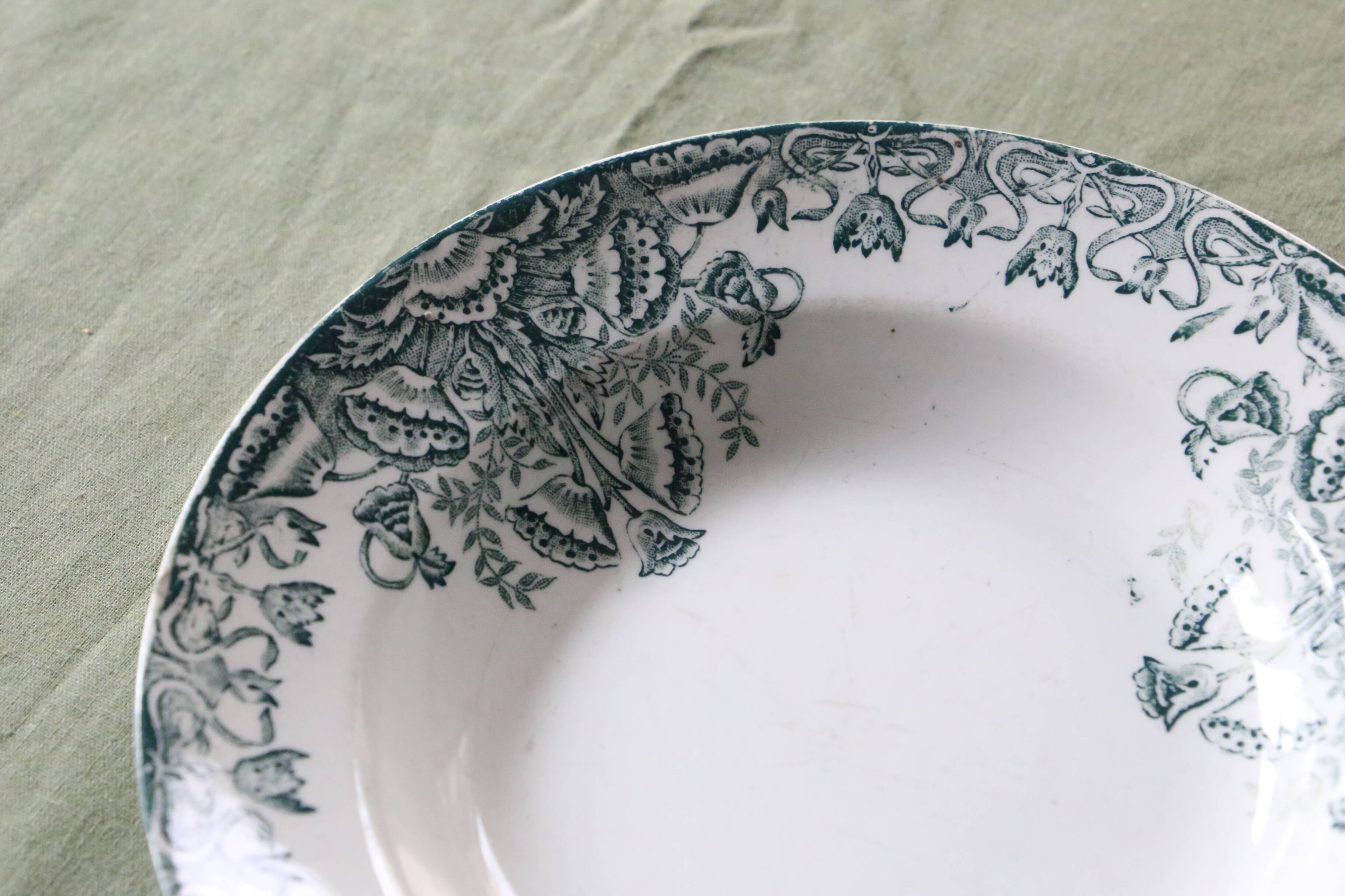 Lebacqz & M. Bouchard ironstone deep plate FLORAL model