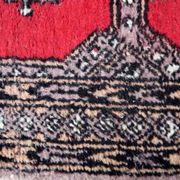 Vintage carpet Uzbek Bukhara handmade 63cm x 103cm 1970s