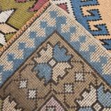 Mustard Pink Oriental Pattern Turkish Rug, 135x232Cm