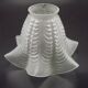 Replacement lampshade in vintage French opaque white glass with fluted edge 0183