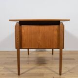 Bureau en teck autoportant de style moderne du milieu du XXe siècle, Danemark, années 1960