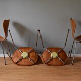 Set of Four Teak 3107 Dining Chairs by Arne Jacobsen for Fritz Hansen Denmark