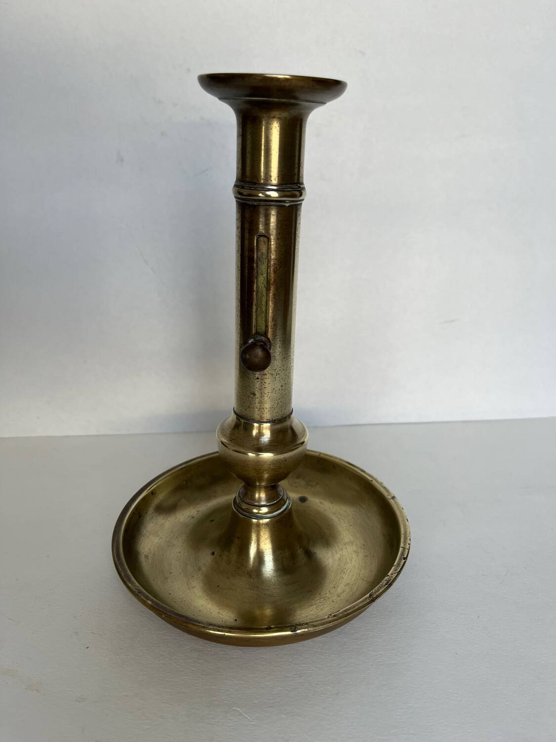 Large old brass candle holder