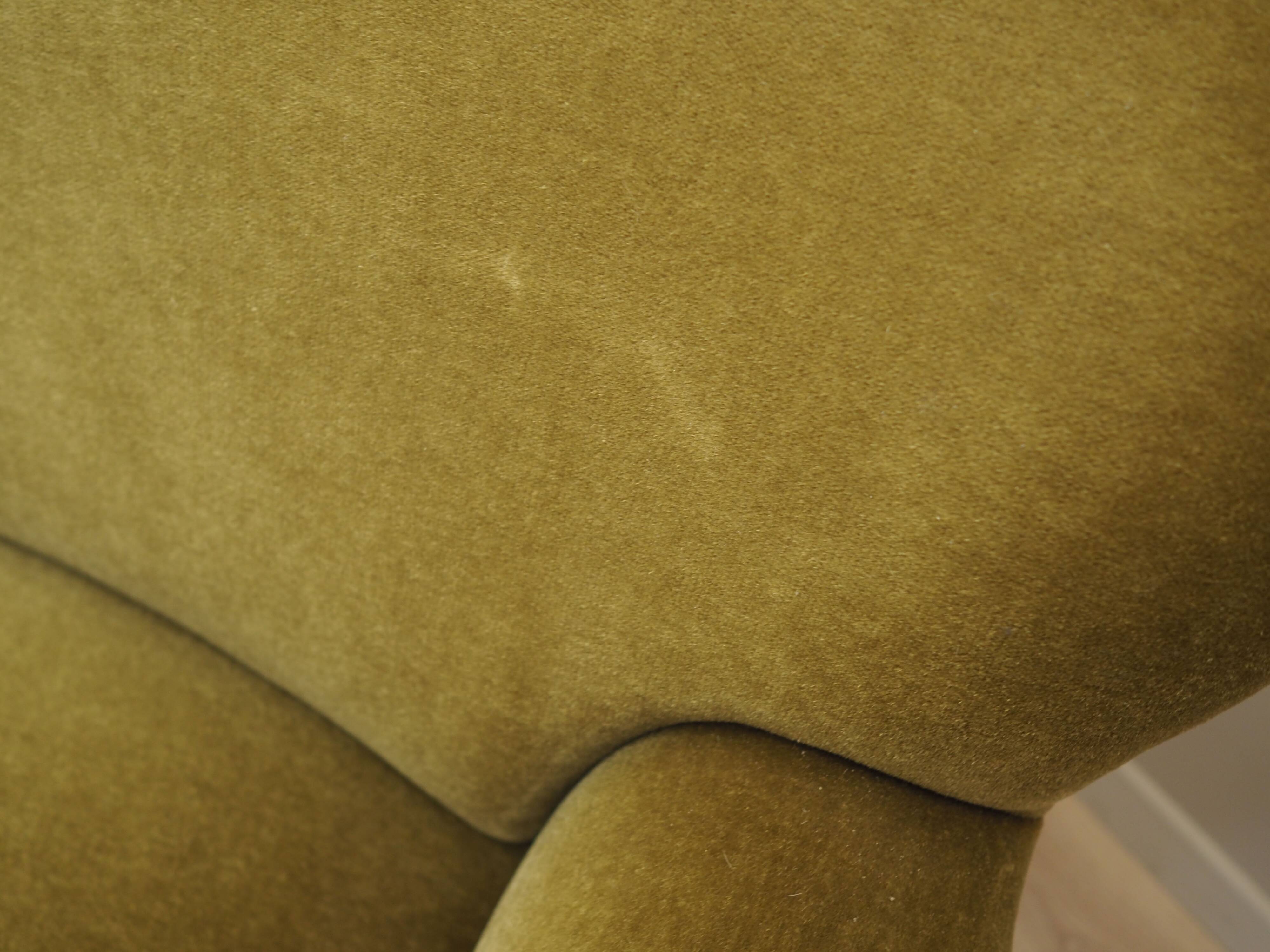 Green velour sofa, Danish design, 1960s, production: Denmark