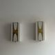 Pair of Loewy wall lights for Hilton, brass and Perspex, France 1965