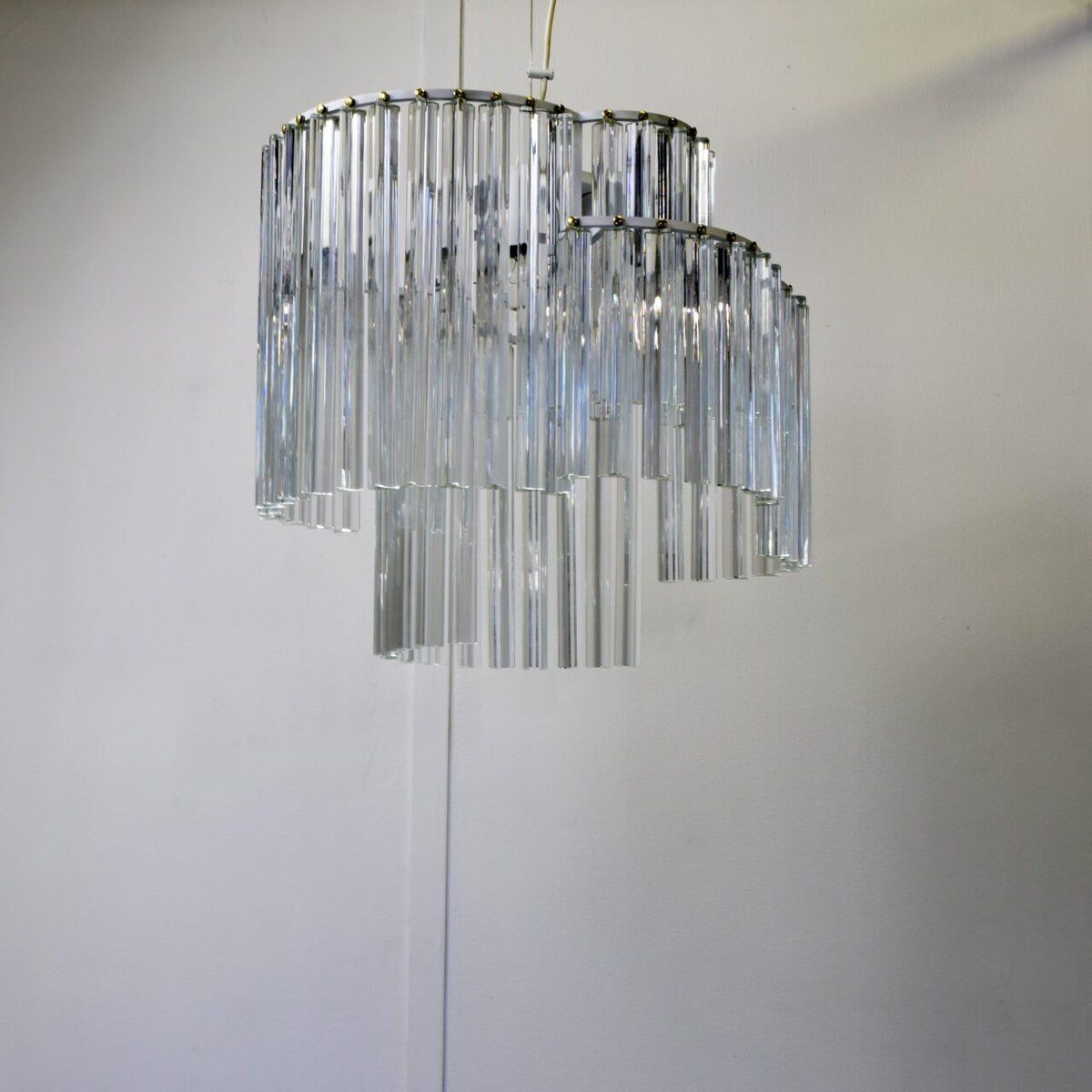 Trilobo pendant lamp in Murano glass by Venini, 1960s.