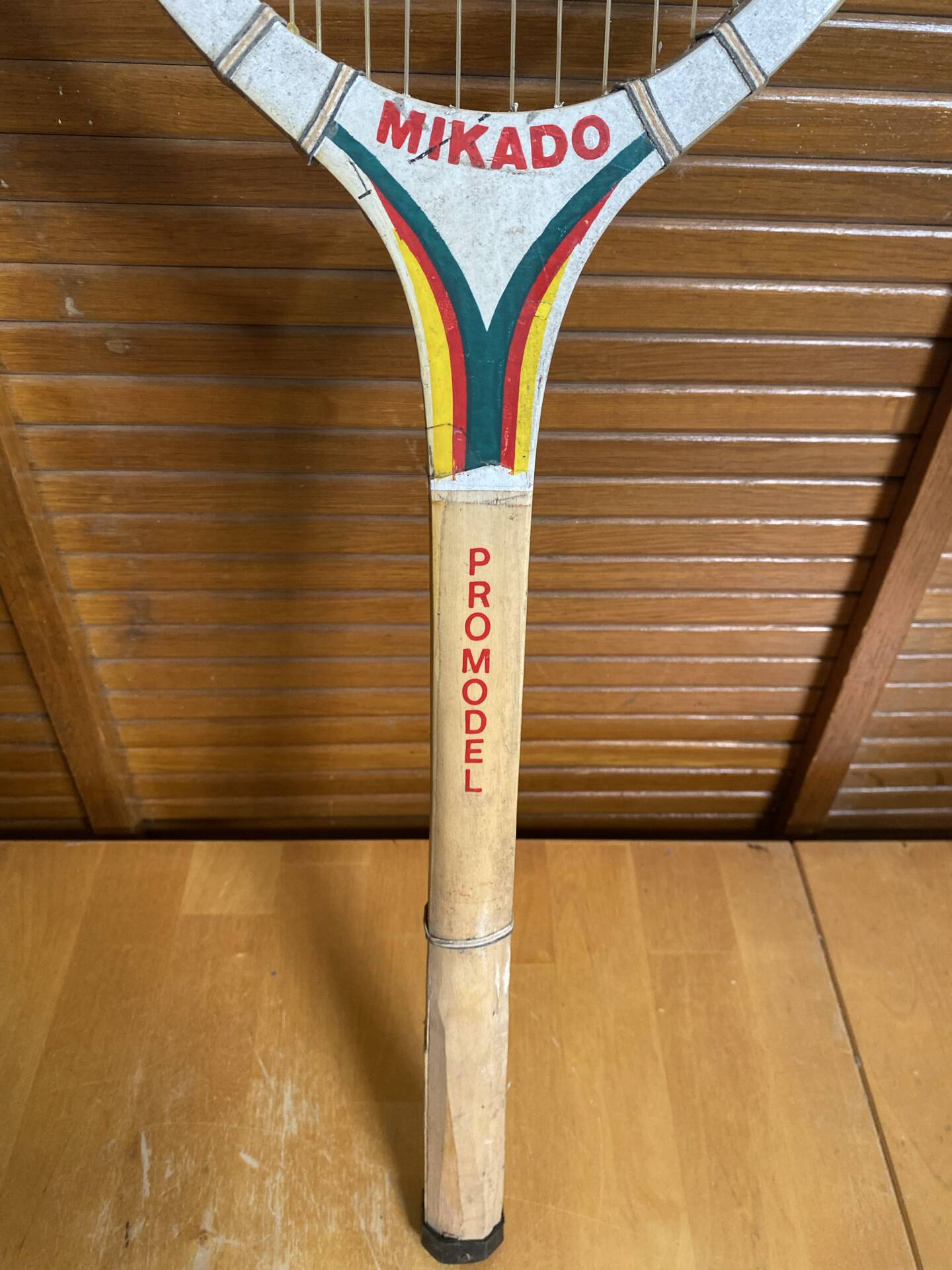 Vintage wooden tennis racket mikado promodel sports