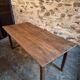 Table de ferme française ancienne en chêne avec deux tiroirs — XIXe siècle