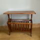 Vintage magazine rack with shelf, Solid cherry wood side table from the 1990s
