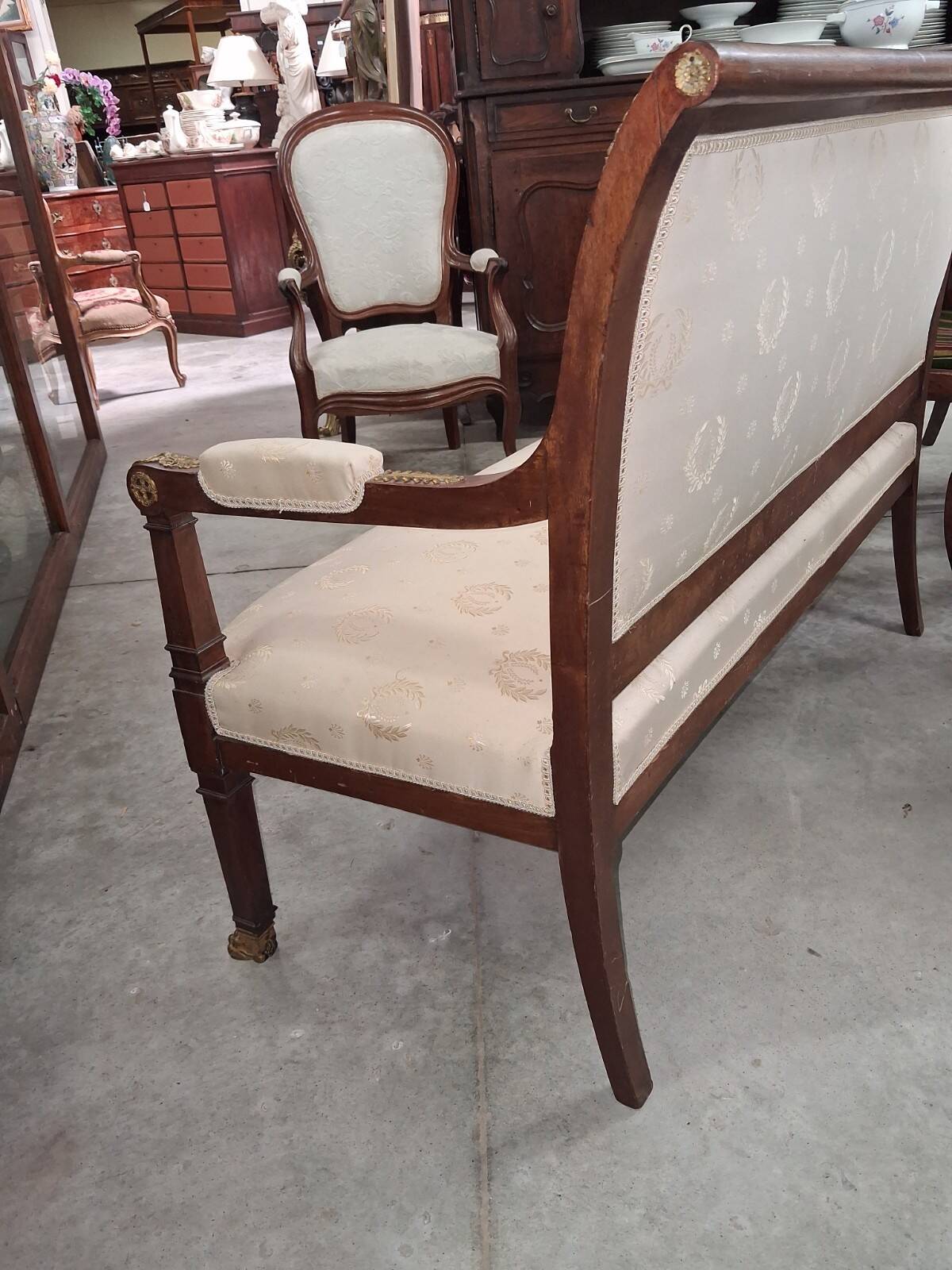 Banquette en acajou et bronze doré – Style Empire – XIXe siècle