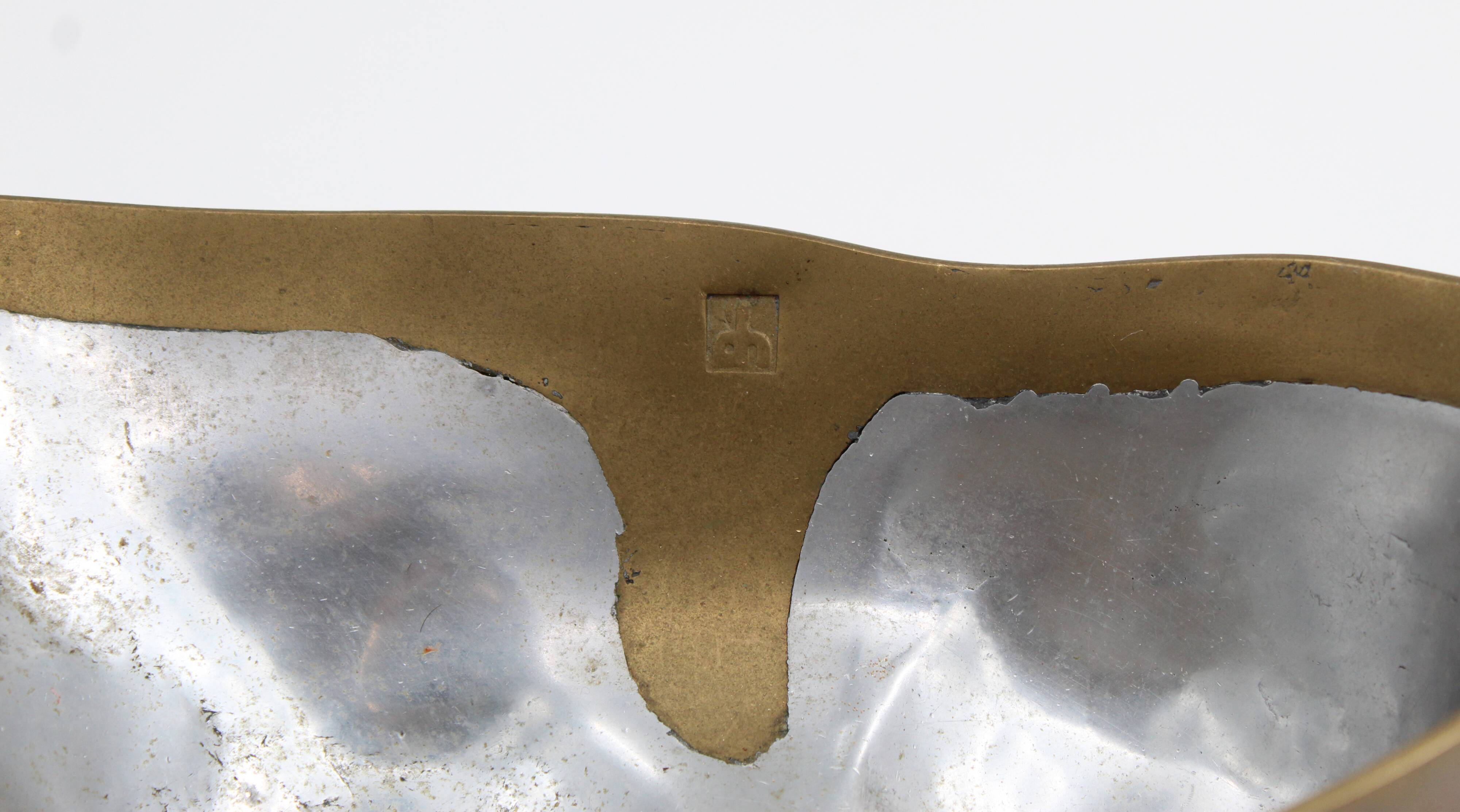 David Marshall Aluminium / Brass Vide-Poche Spain circa 1980