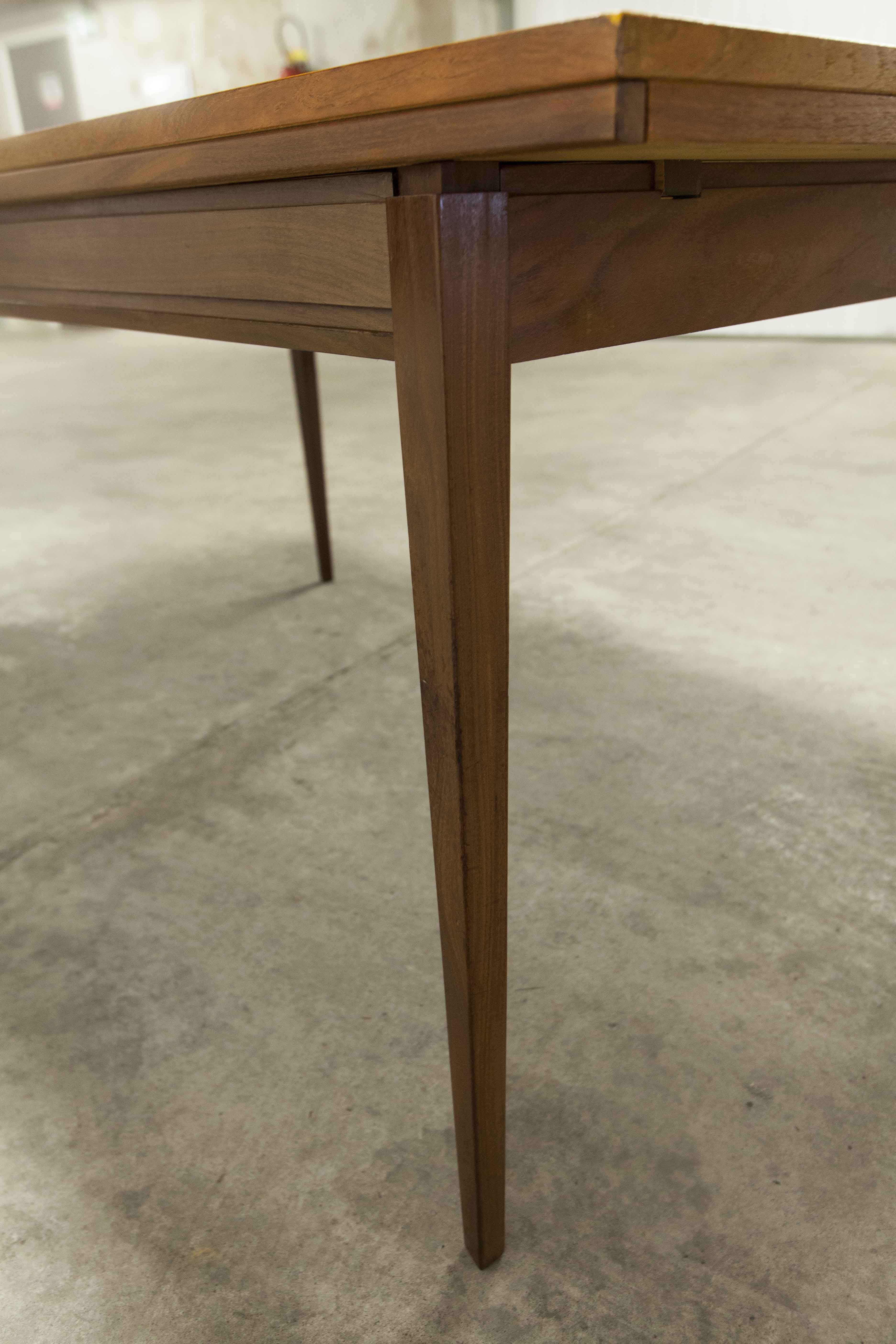 60's rectangular Scandinavian table with extension cords