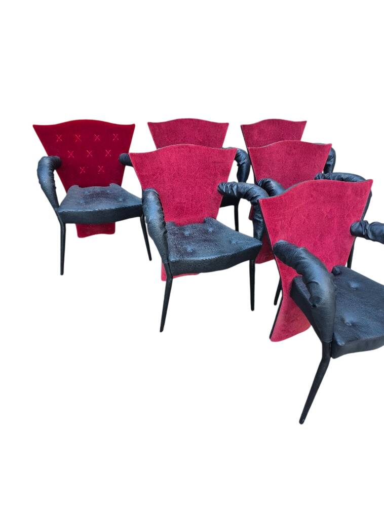 6 Scarabas chairs model André T designed by Bofek Sipek