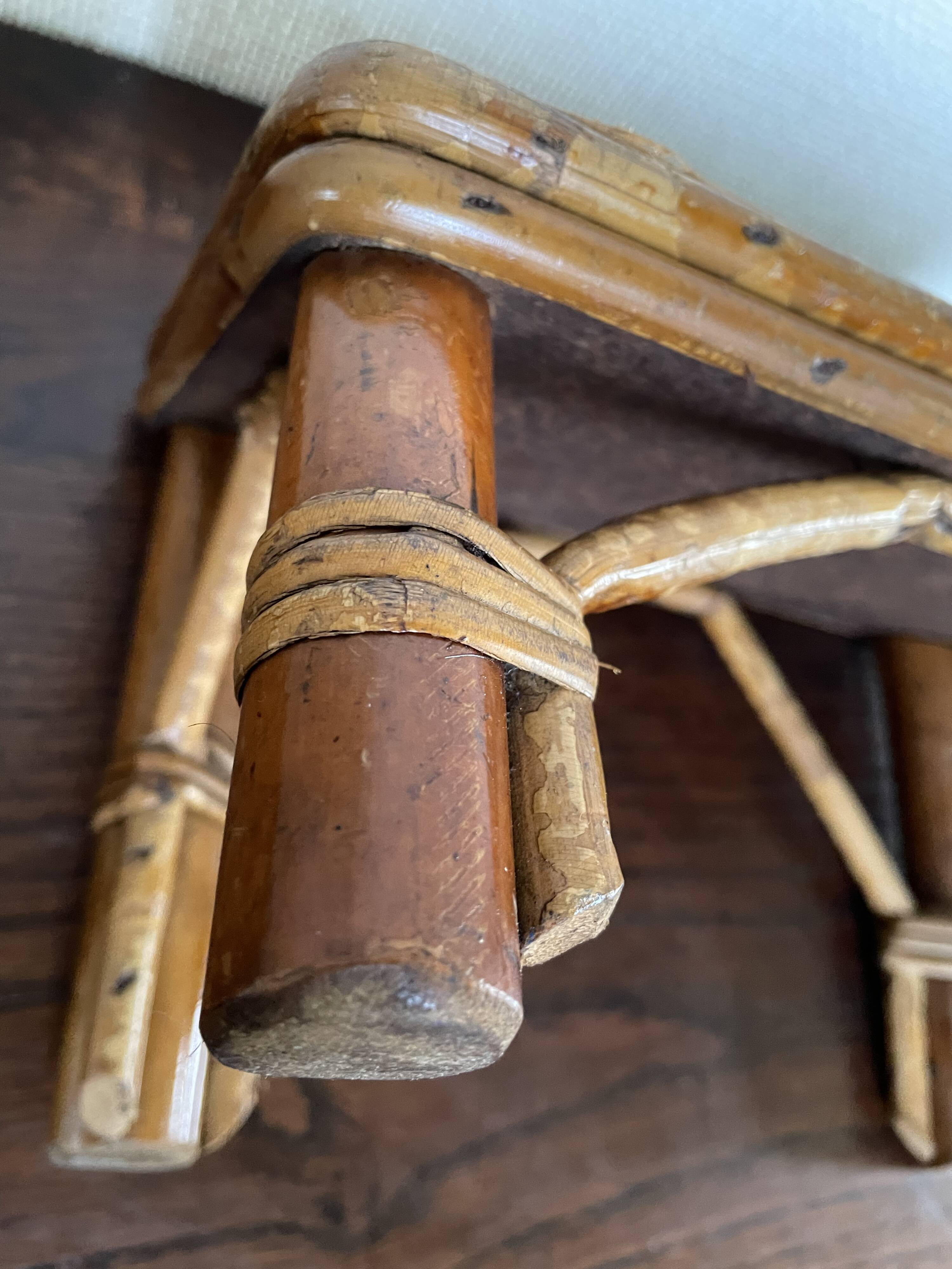 Rattan and cane footrest from the 1950s