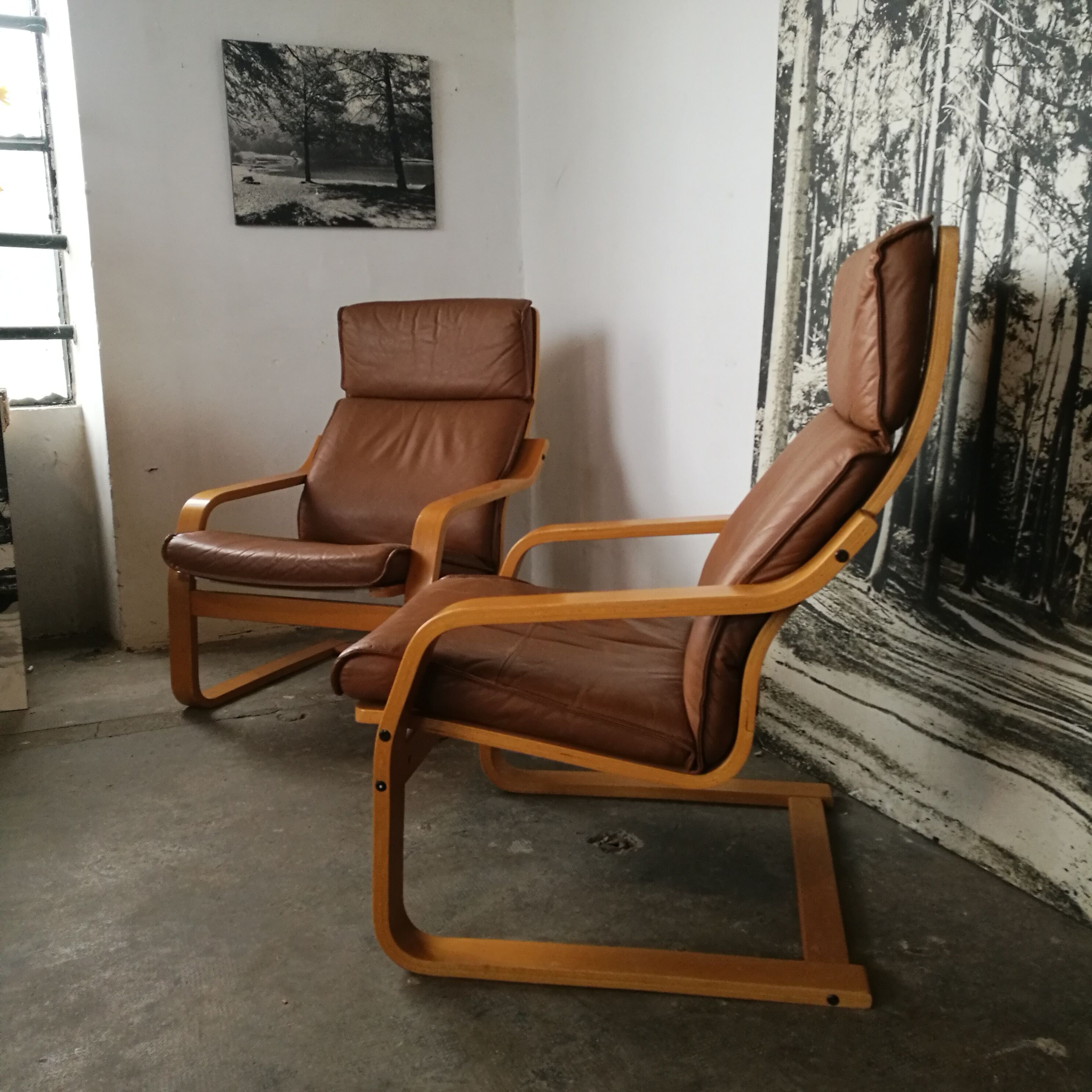 Pair of "Poang" armchairs by Noboru Nakamura