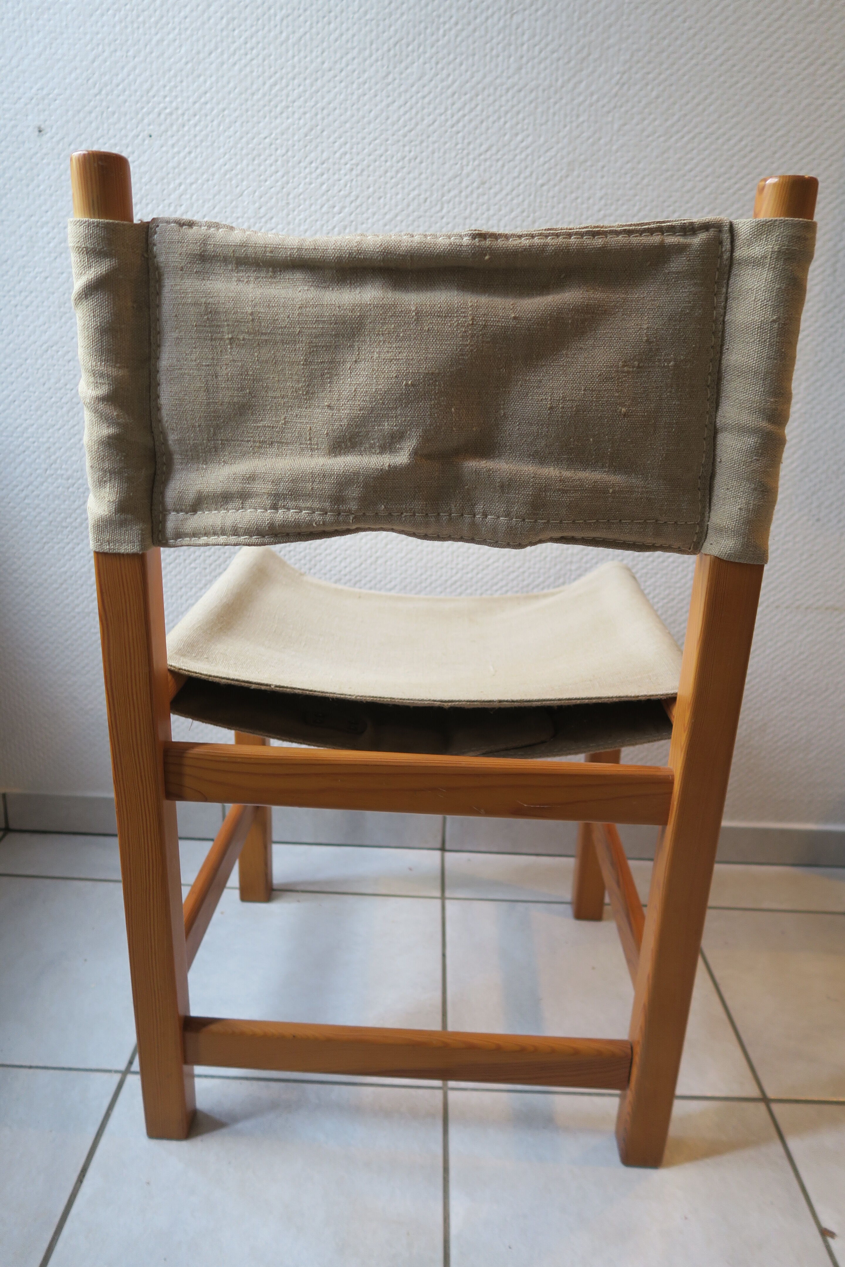 Safari chair by karin möbring. pine and canvas, 70s