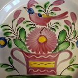 Assiette ancienne Panier au Coq faïence de Lunéville