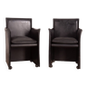 Leather Break 401 Chairs by Mario Bellini for Cassina, Set of 2