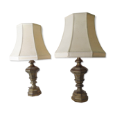 Pair of vintage 70s brass lamps