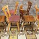 Set of 6 mismatched Baumann style bistro chairs from the 1970s