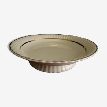 Bernardaud Limoges white and gold porcelain foot flat