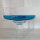 Round blue Murano glass bowl by Venini / signed