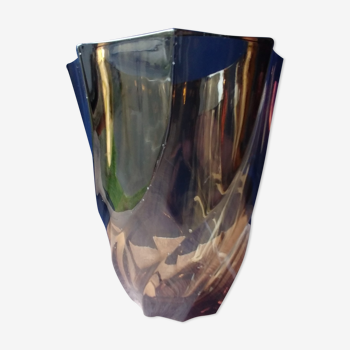 Vase in smoked glass vintage 70s