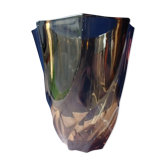 Vase en verre fumé vintage années 70