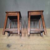 Pair of solid oak stools