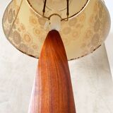 Henriksen Sculptural Table Lamp In Teak, Denmark.