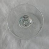 4 glasses of moulded pressed glass wine on foot