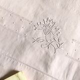 Antique linen and cotton towel dyed in soft pink