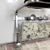 Art deco - coat rack and hat with oxidized mirror
