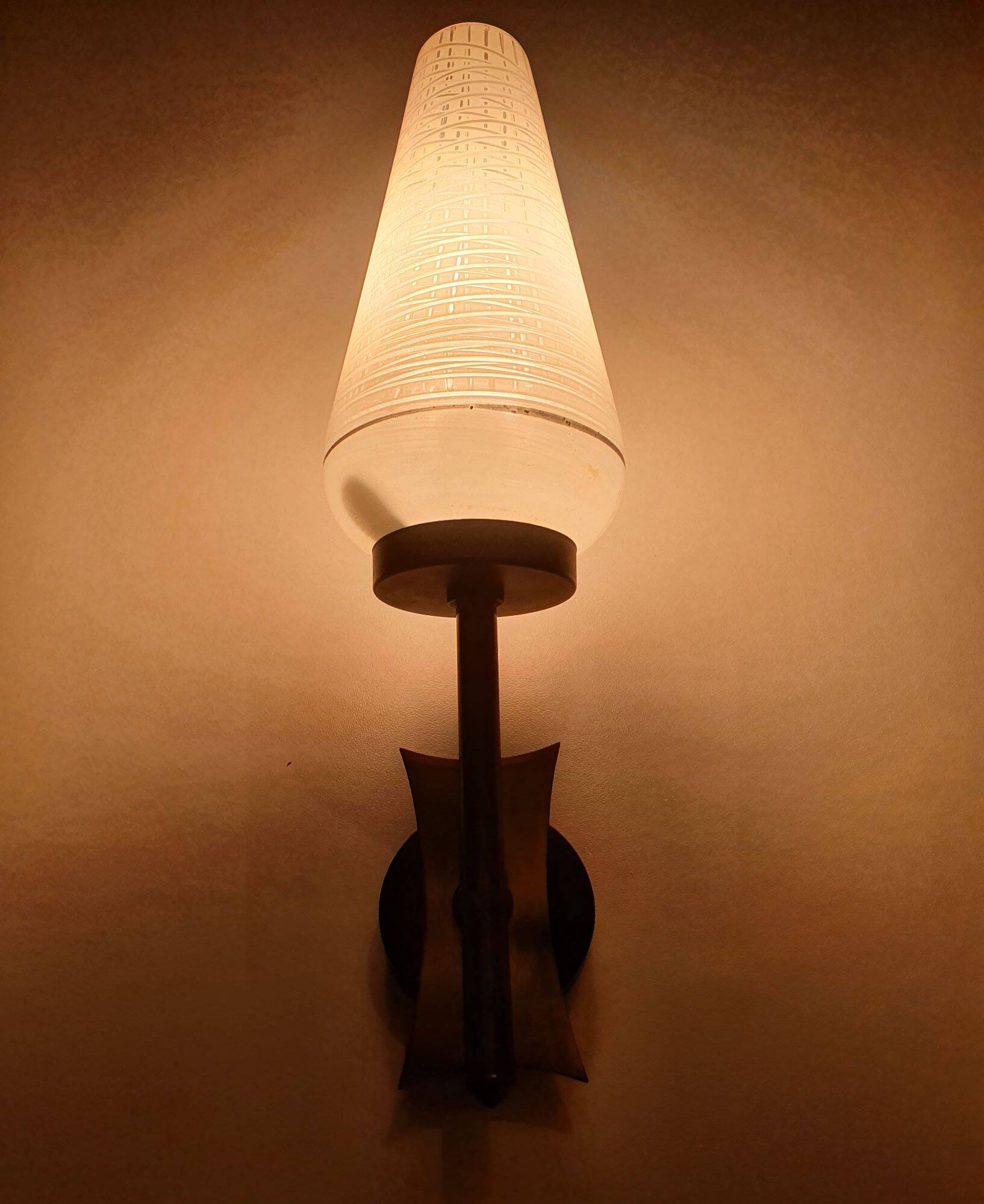 Two vintage tulip wall sconces