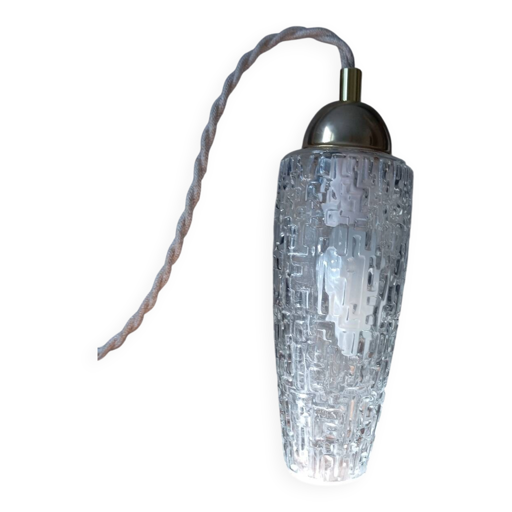 Baladeuse nomade liseuse verre fuselé 1950, cordon lin torsadé neuf ...