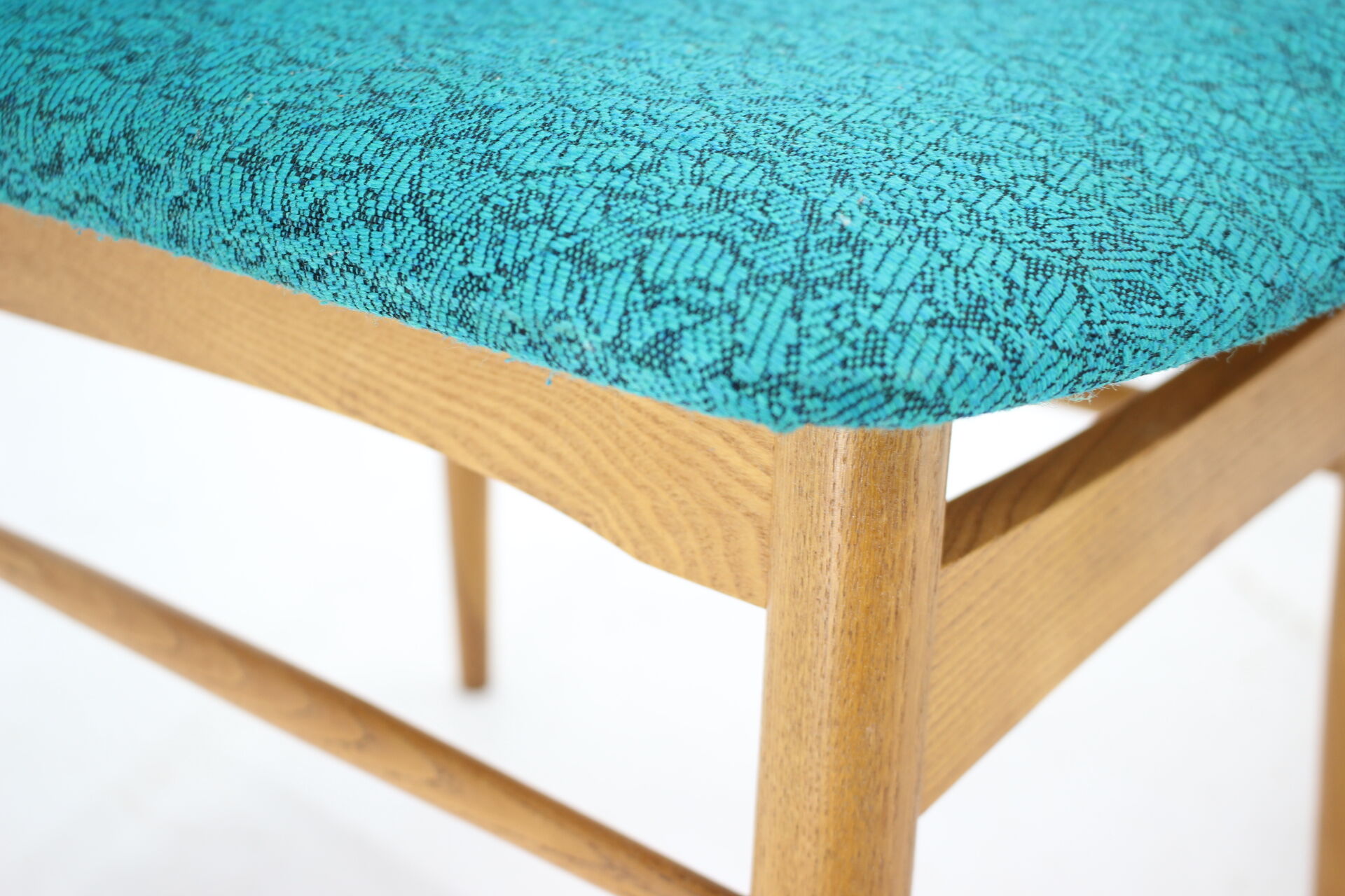 1960s set of 6 ash dining chairs, Czechoslovakia