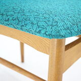 1960s set of 6 ash dining chairs, Czechoslovakia