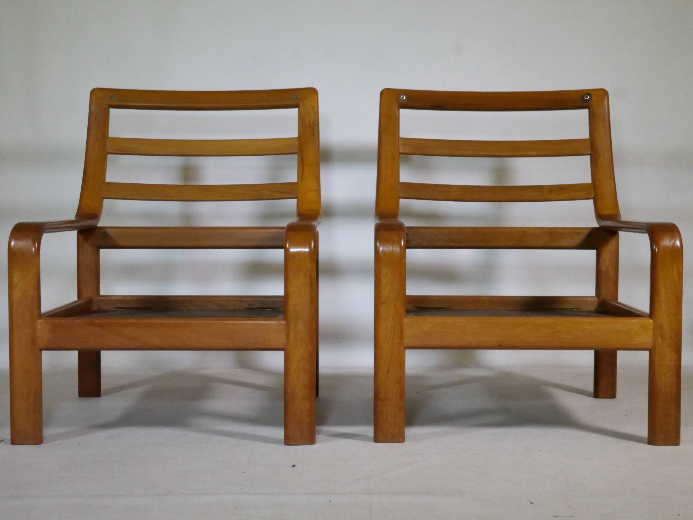 Teak Highback Lounge Chairs by L. Olsen & Søn, Set of 2, Denmark, 1960s