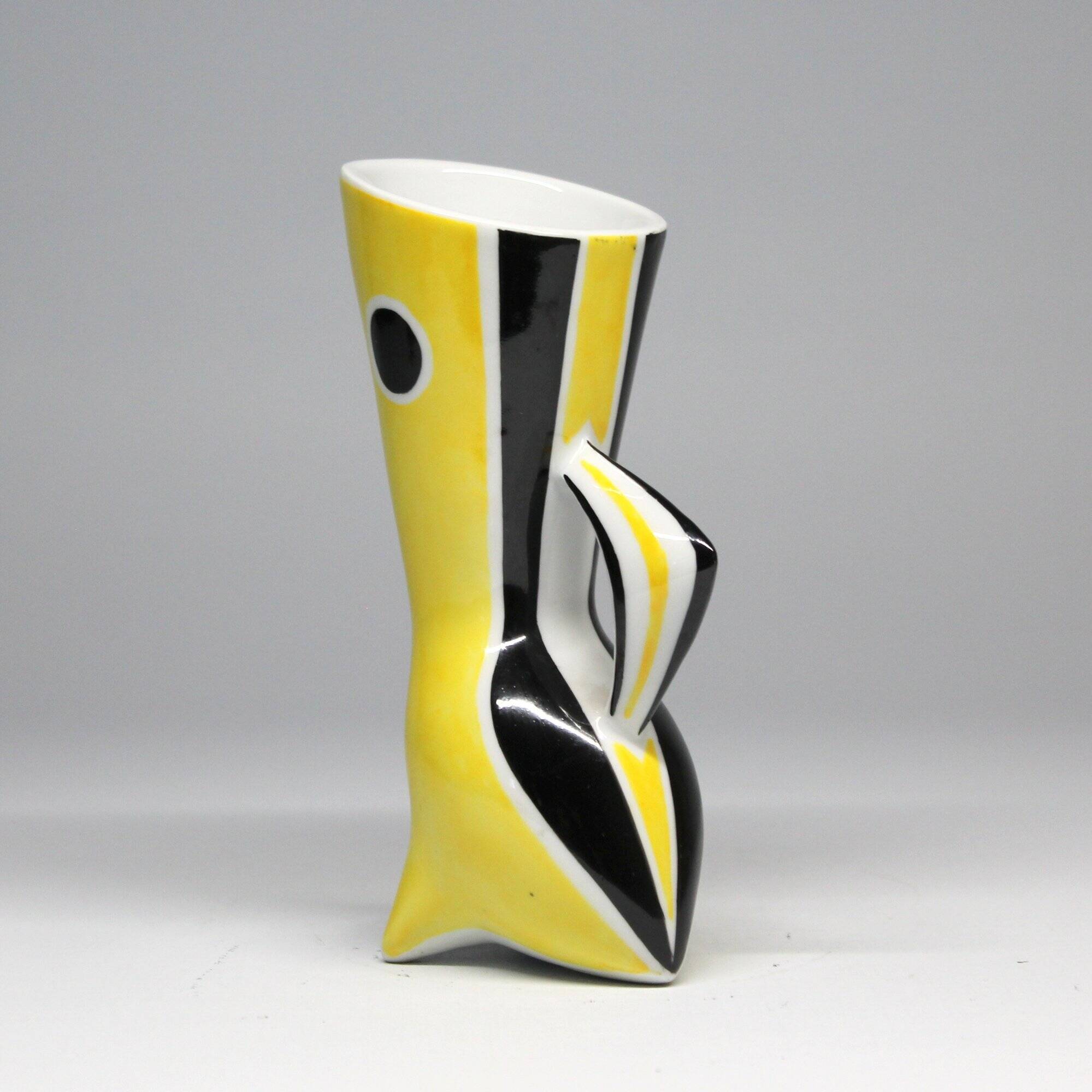 Vintage Vase • B&W “Wasp” Series • János Török • Zsolnay • 1950