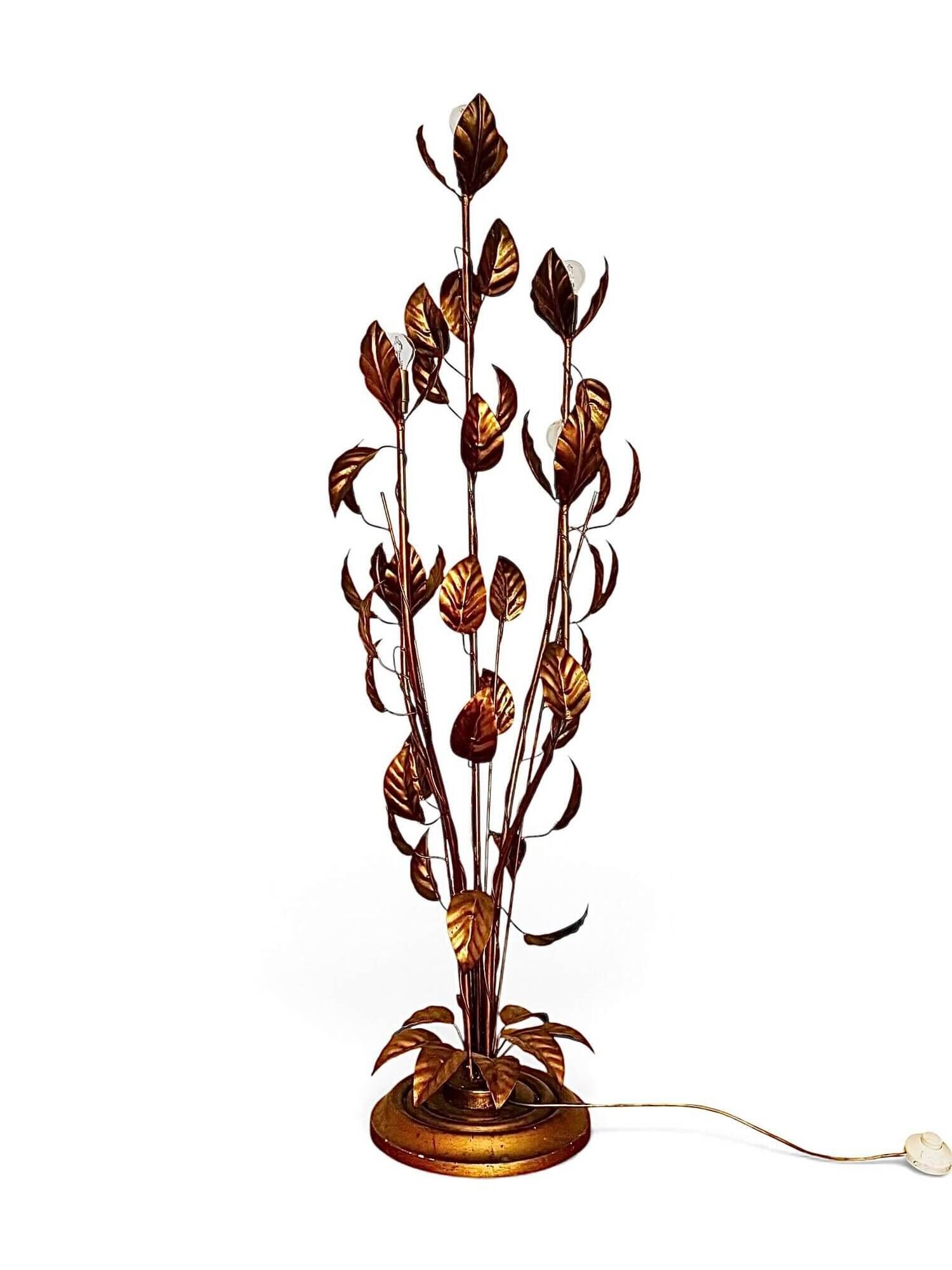 Hans Kögl, golden floor lamp from the 70s