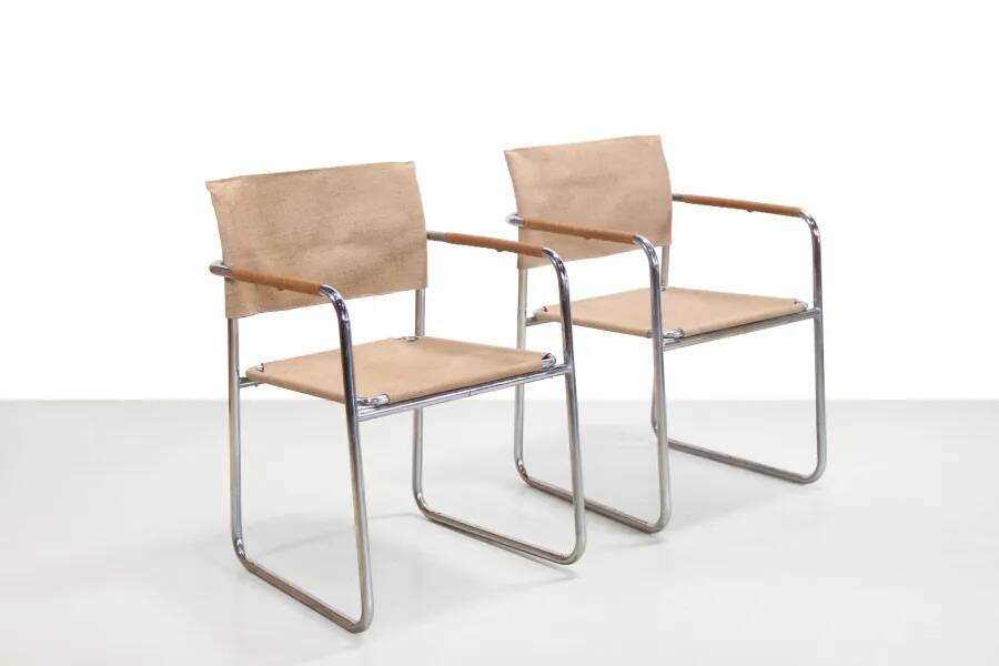 Karin Mobring Amiral chairs in chrome and jute from 1973