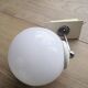 Vintage chandelier 5 opaline glass balls + 2 Space Age Mid-Century wall lights