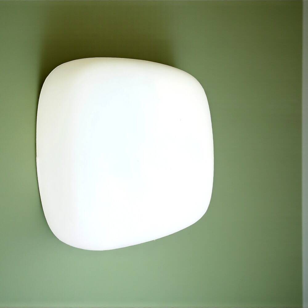 Square white glass wall or ceiling lamp