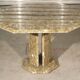 Octagonal post-modernist lounge table in marble beaded massive green quartz, Italy 1970s