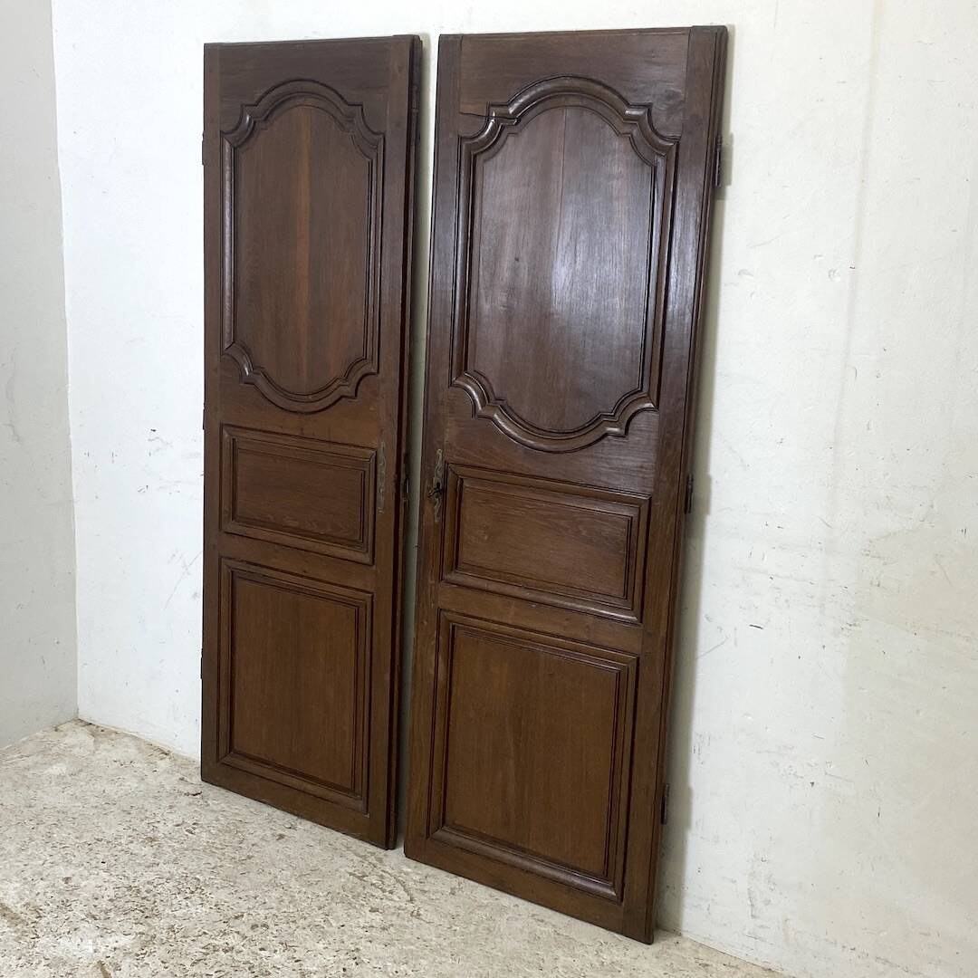 Pair of 19th century oak cabinet doors
