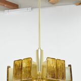 Mid-century design brass and resin pendant, 1960s / Hungary