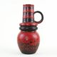 Monumental Fat Lava ceramic vase in black and red, West Germany, 1970s