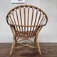 Fauteuil bohème shabby chic en rotin bambou 1950