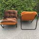 2 brown armchairs from the 70
